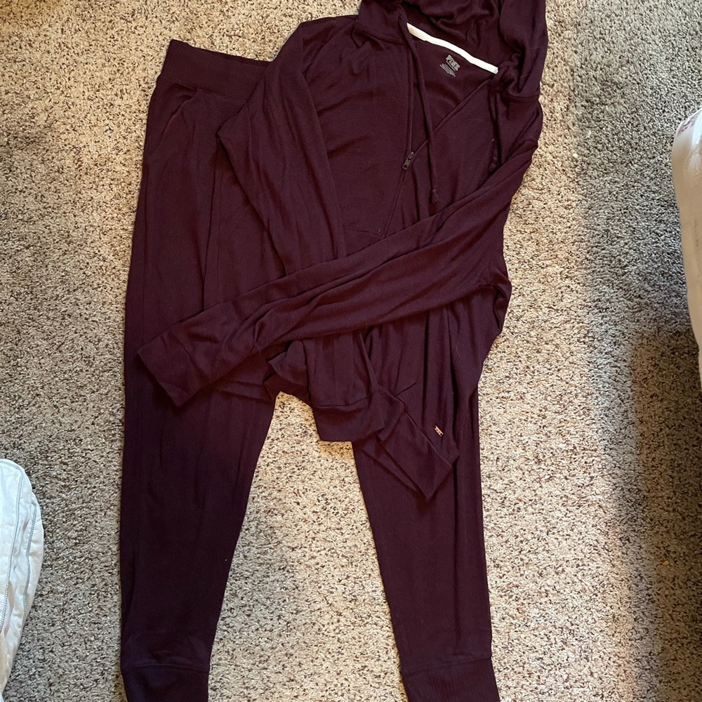 Pink brand hoodie and jogger pant set